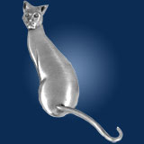 Cat with Moving Tail Brooch
